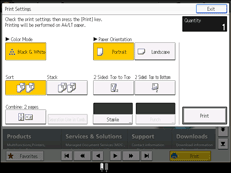 Operation panel screen illustration