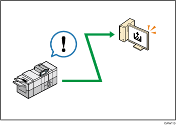 Illustration of monitoring and setting the machine using a computer