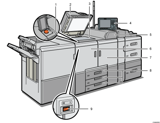 Main unit illustration numbered callout illustration