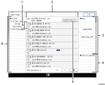 Operation panel screen illustration numbered callout illustration