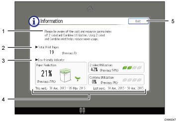 Operation panel screen illustration numbered callout illustration
