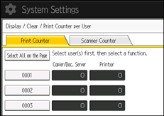Operation panel screen illustration