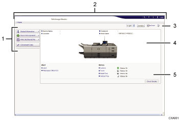 Web browser screen illustration numbered callout illustration