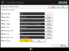 Operation panel screen illustration