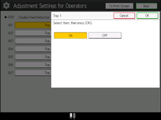 Operation panel screen illustration