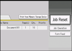 Operation panel screen illustration