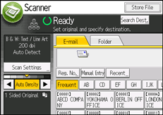 Operation panel screen illustration