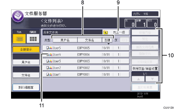 已编号的操作面板屏幕插图