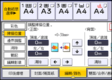 操作面板畫面說明圖