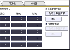 操作面板畫面說明圖