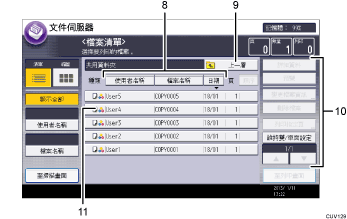 操作面板畫面編號標註說明圖