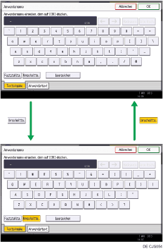 Abbildung der Tasten