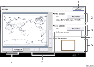 Nummerierte Abbildung Bedienfeld-Display
