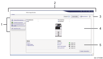 Nummerierte Abbildung der Webbrowser-Anzeige