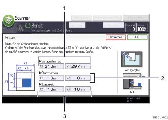 Nummerierte Abbildung Bedienfeld-Display