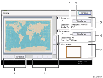 Nummerierte Abbildung Bedienfeld-Display