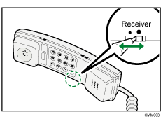 Ilustración del ajuste del volumen del receptor del auricular
