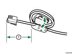 Ilustración de un cable modular con núcleo de ferrita