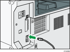 Illustration du raccordement du câble d'interface USB