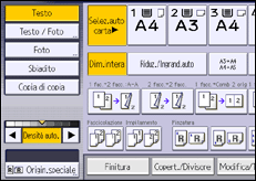 Illustrazione della schermata sul pannello di controllo
