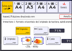 Illustrazione della schermata sul pannello di controllo