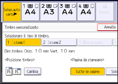 Illustrazione della schermata sul pannello di controllo