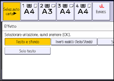 Illustrazione della schermata sul pannello di controllo