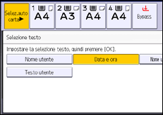 Illustrazione della schermata sul pannello di controllo
