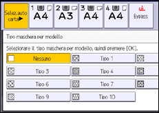 Illustrazione della schermata sul pannello di controllo