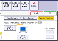 Illustrazione della schermata sul pannello di controllo