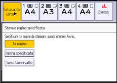 Illustrazione della schermata sul pannello di controllo