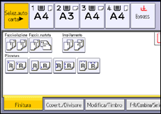 Illustrazione della schermata sul pannello di controllo