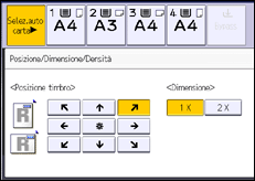Illustrazione della schermata sul pannello di controllo