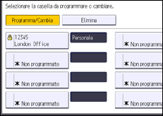 Illustrazione della schermata sul pannello di controllo