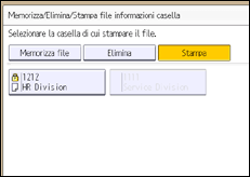 Illustrazione della schermata sul pannello di controllo