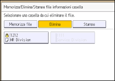 Illustrazione della schermata sul pannello di controllo
