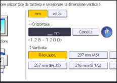 Illustrazione della schermata sul pannello di controllo