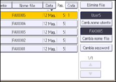 Illustrazione della schermata sul pannello di controllo