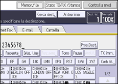 Illustrazione della schermata sul pannello di controllo