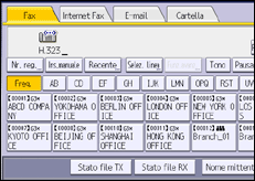 Illustrazione della schermata sul pannello di controllo