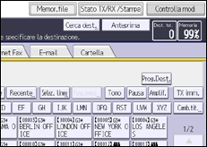 Illustrazione della schermata sul pannello di controllo