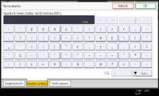 Illustrazione della schermata sul pannello di controllo