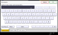 Illustrazione della schermata sul pannello di controllo