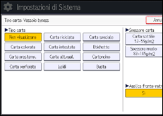 Illustrazione della schermata sul pannello di controllo