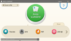 Illustrazione della schermata sul pannello di controllo