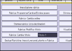Illustrazione della schermata sul pannello di controllo