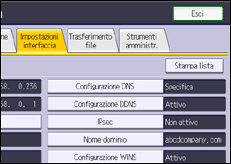 Illustrazione della schermata sul pannello di controllo