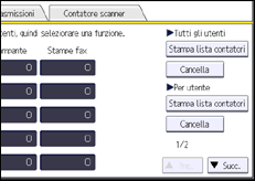 Illustrazione della schermata sul pannello di controllo