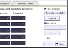 Illustrazione della schermata sul pannello di controllo