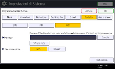 Illustrazione della schermata sul pannello di controllo
